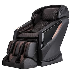 Yamato Series Brown Faux Leather Reclining 2D Massage Chair with Heated Seat and Bluetooth Speakers