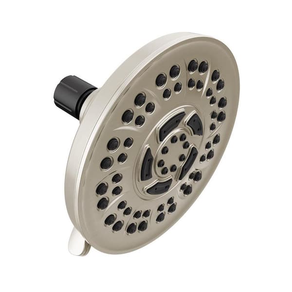 8-Spray Patterns 1.75 GPM 6 in. Wall Mount Fixed Shower Head in Spotshield Brushed Nickel