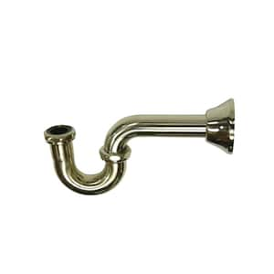 Classic Decorative 1-1/4 in. Brass P-Trap in Brushed Nickel