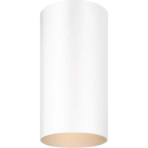 Volume Lighting 1-Light Indoor or Outdoor White Aluminum Flush Mount Cylinder Ceiling Fixture