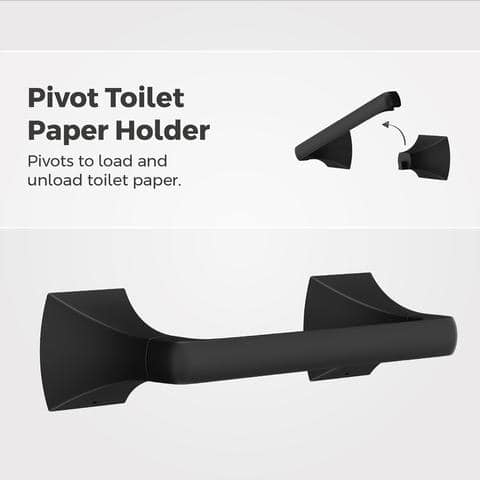 Bruxie 3-Piece Bath Hardware Set with 18 in Wall Mount Single Towel Bar, Paper Holder and Towel Ring in Matte Black