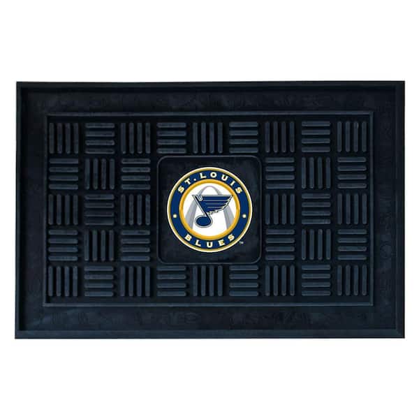 FANMATS NHL St. Louis Blues Black 1 ft. 7 in. x 2 ft. 6 in. Indoor/Outdoor Vinyl Door Mat