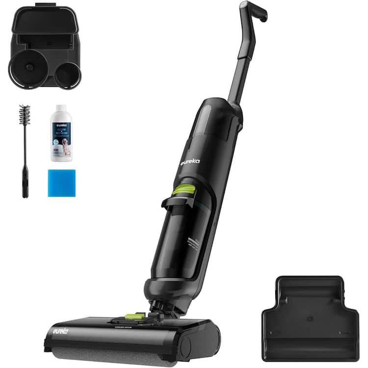 Eureka NEW400 Bagless Cordless HEPA Filter for Hard Floor, Carpet, Wood in Black Wet/Dry Canister Vacuum