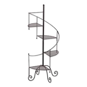 Spiral Showcase Iron Plant Stand 17 in. x 16.5 in. x 39 in.