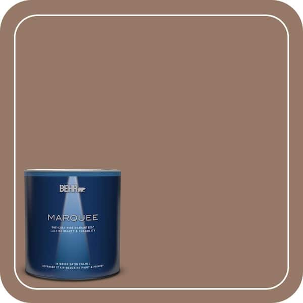 BEHR MARQUEE 1 qt. #BXC-73 True Walnut Satin Enamel Interior Paint & Primer