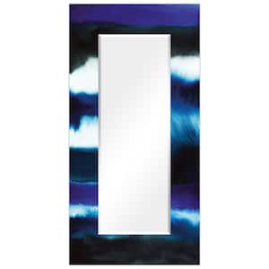 72 in. x 36 in. Run Off II Rectangle Framed Printed Tempered Art Glass Beveled Accent Mirror