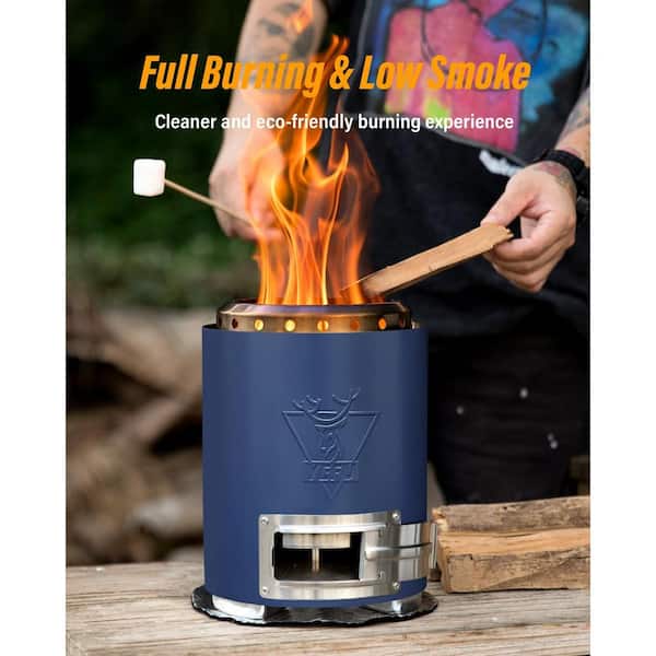 9.7 in. H x 7.1 in. Blue Flame Intensity Control Tabletop Fire Pit for Outdoor with Travel Bag and 2 Mini Sticks