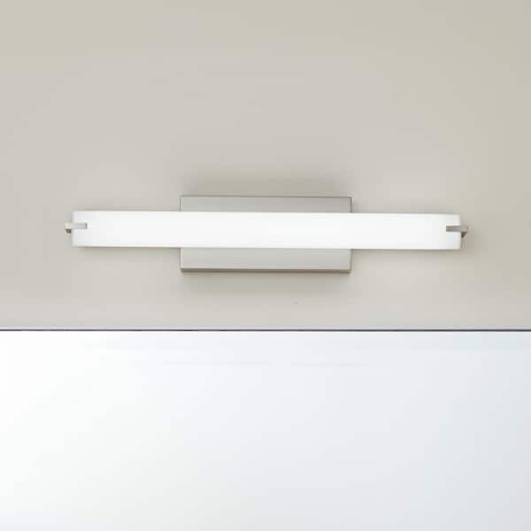 KICHLER Independence 25.5 in. Brushed Nickel Integrated LED Transitional Bathroom Vanity Light Bar