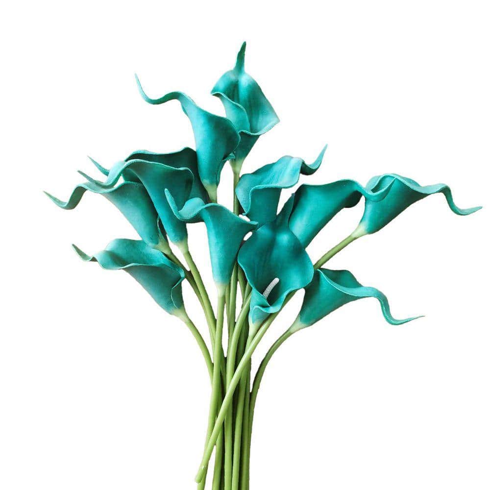 Artificial Calla Lily 11 in. H Teal Blue Artificial Flowers Stem