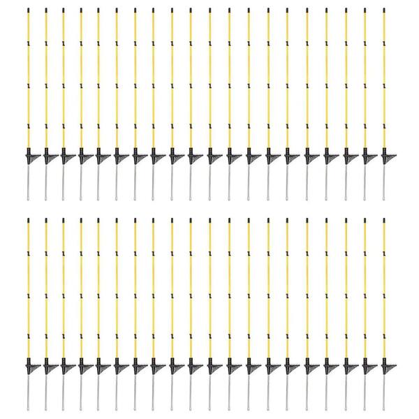 46 in. Fiberglass Step-in Electric Fence Posts Temporary Garden Stake and Animal Protection Stakes 40-Pack