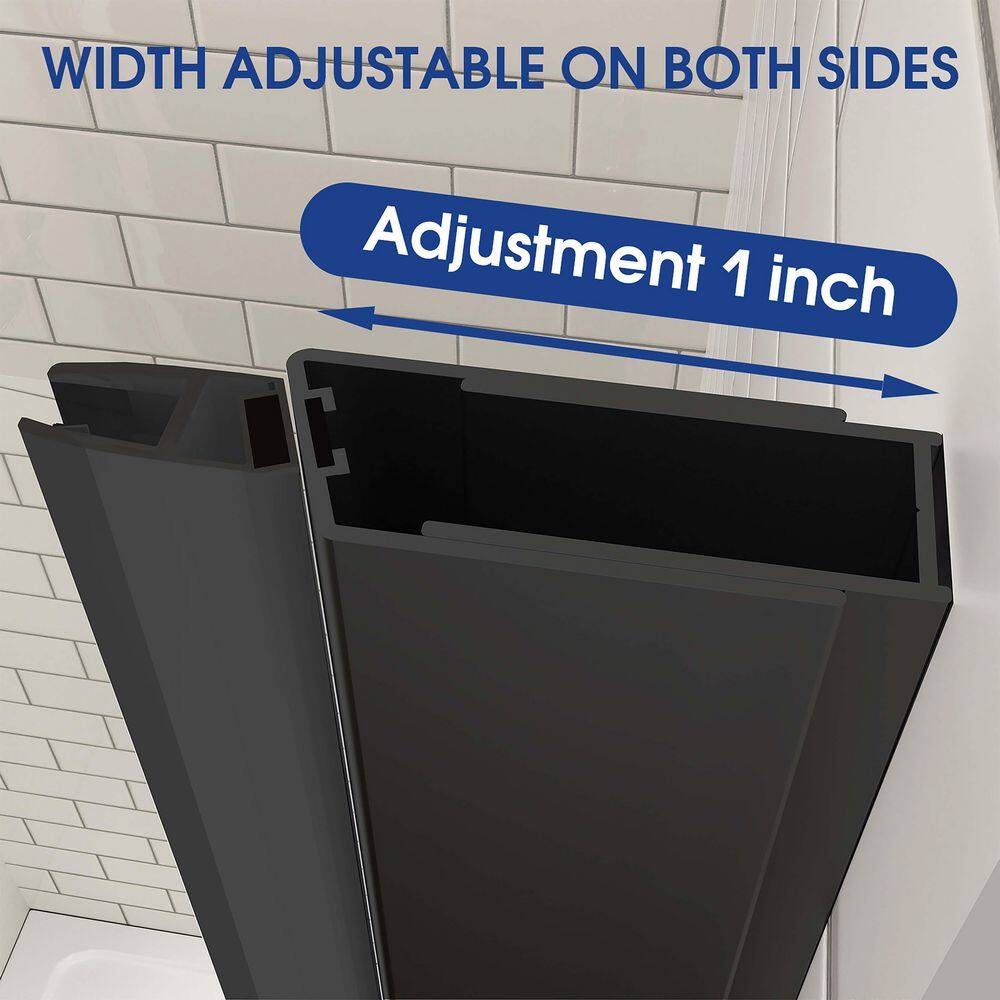 Matte Black Frameless Pivot Shower Door with Clear Glass, 32" x 72"