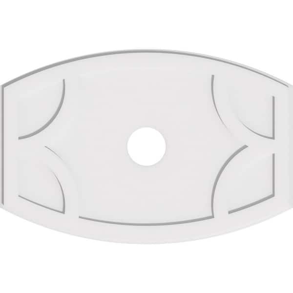 Ekena Millwork 38 in. W x 25-3/8 in. H x 5 in. ID x 1 in. P Kailey Architectural Grade PVC Contemporary Ceiling Medallion