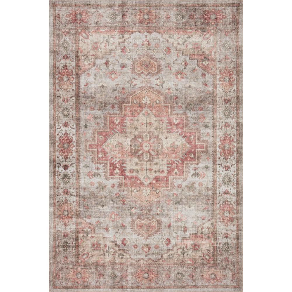 Dove and Spice Medallion Wool Synthetic Runner Rug 2'-6" x 9'-6"