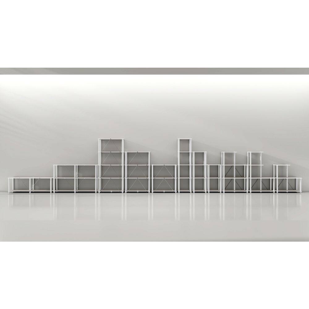 Taupe Grey Modern Engineered Wood 2-Tier Wide Shelf Unit