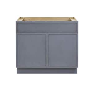36 in. W. x 21 in. D x 32.5 in. H 2-Doors Bath Vanity Cabinet without Top in Smoky Gray