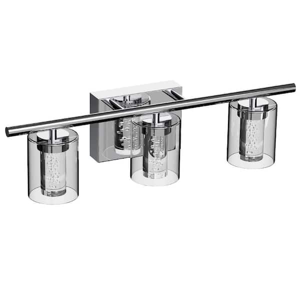 Tivleed TIVLEED 20 in. 3-Light Silver LED Vanity Light Bubble Tube