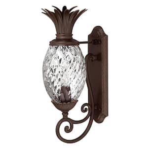 Plantation 1-Light Copper and Bronze Hardwired Outdoor Wall Lantern Sconce
