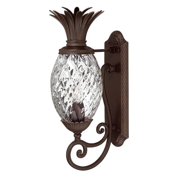 HINKLEY Plantation 1-Light Copper and Bronze Hardwired Outdoor Wall Lantern Sconce