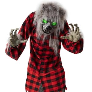 61 in. Standing Werewolf, Howling Hudson Halloween Animatronic w/Pre-Recorded Phrases, LED Eyes
