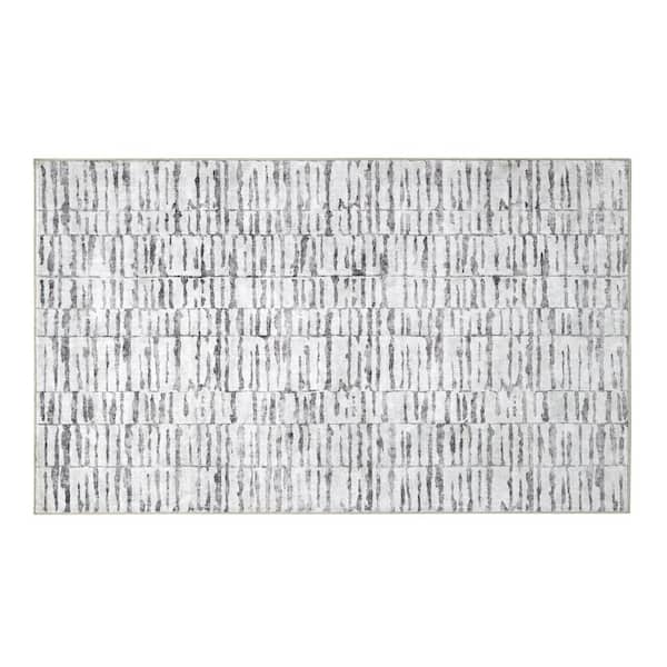 Strata Texture Beige/Cream 9 ft. x 12 ft. Woven Abstract Polyester Area Rug