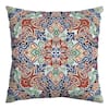 Hampton Bay 18 in. x 18 in. Outdoor Patio Throw Pillow in Blue Medallion HS12T07B-9D4