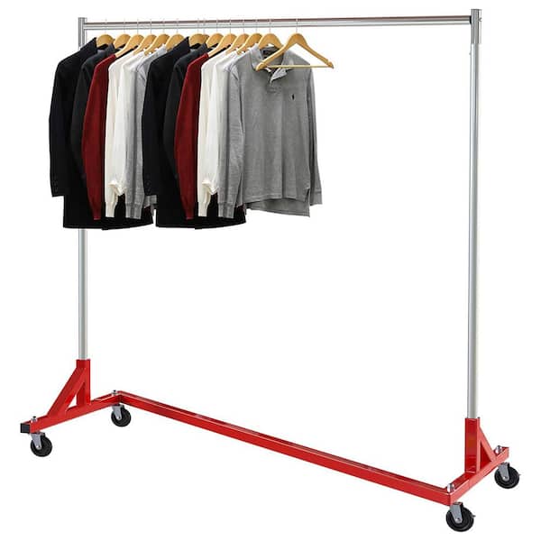 Red Metal Garment Clothes Rack 63 in. W x 62 in. H