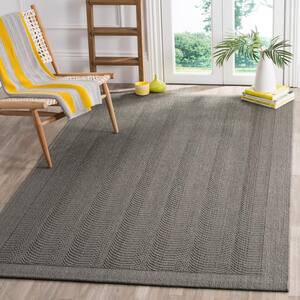 Palm Beach Ash 4 ft. x 6 ft. Border Solid Area Rug