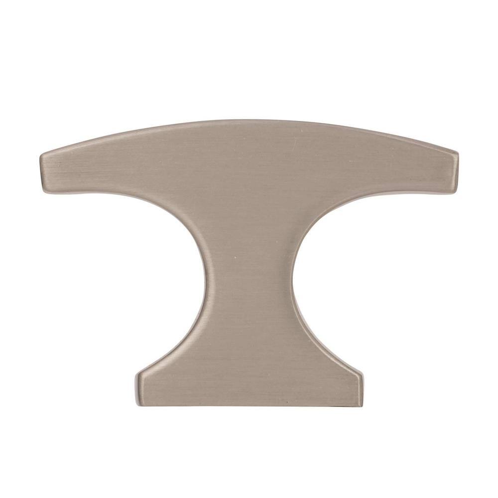 Satin Nickel Modern T-Handle Cabinet Knob with Mounting Hardware