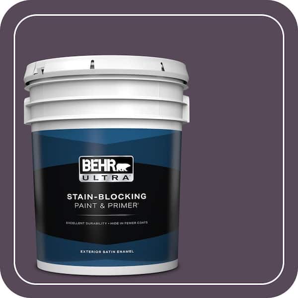 BEHR ULTRA 5 gal. #M100-7 Deep Merlot Satin Enamel Exterior Paint ...