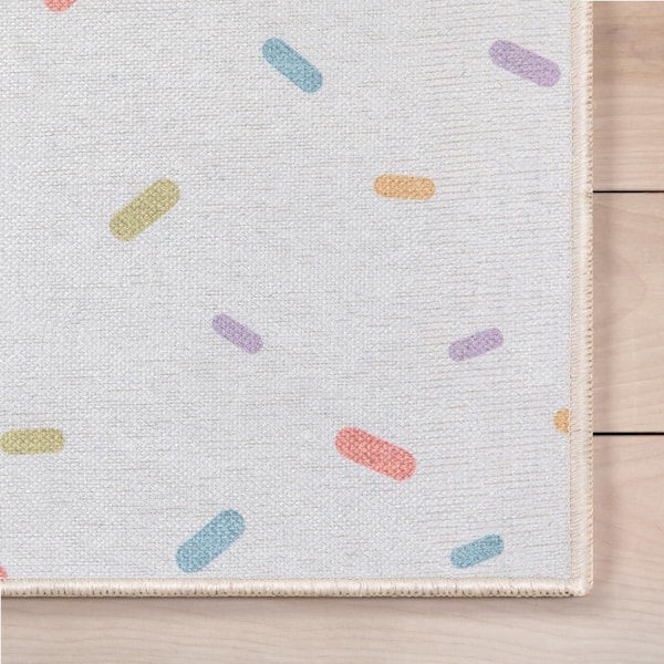 Sprinkles Modern Kids Multi Color 5 ft. x 7 ft. Machine Washable Flat-Weave Area Rug