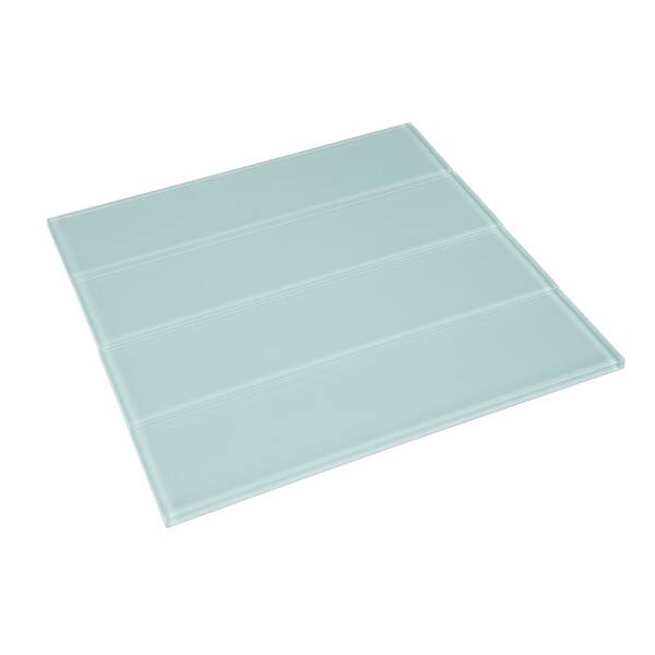 Apollo Tile Light Blue 3-In. x 12-In. Polished Glass Mosaic Floor and Wall Tile (5 Sq ft/case)