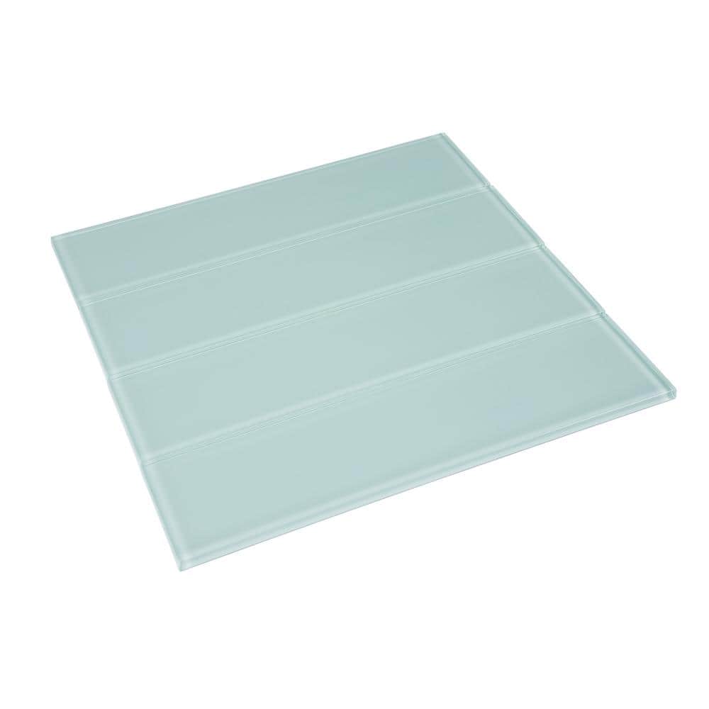Cadet Blue Glossy Glass Subway Wall Tile 3" x 12"
