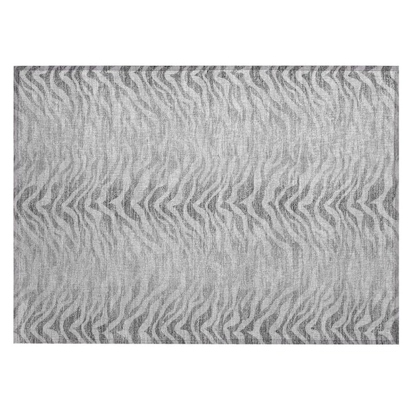 Chantille Machine Washable Indoor/Outdoor Abstract ACN2925 Silver 2 ft. x 3 ft. Accent Rug