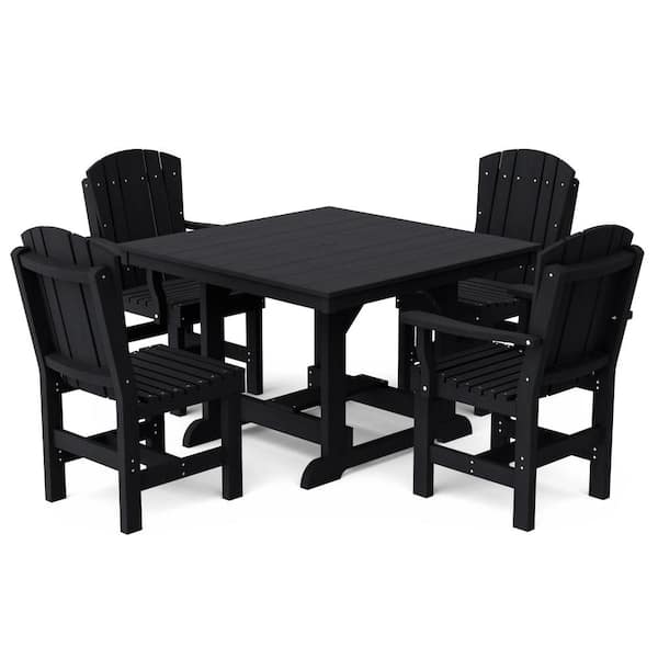 Wildridge Heritage Black 5-Piece Plastic Outdoor Patio Dining Set