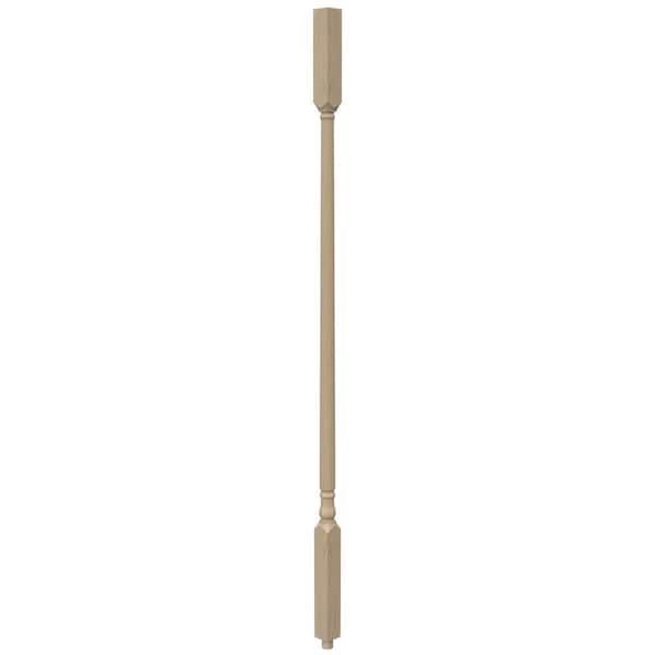 EVERMARK Stair Parts 41 in. x 1-1/4 in. 5141 Unfinished Poplar Square Top Wood Baluster for Stair Remodel