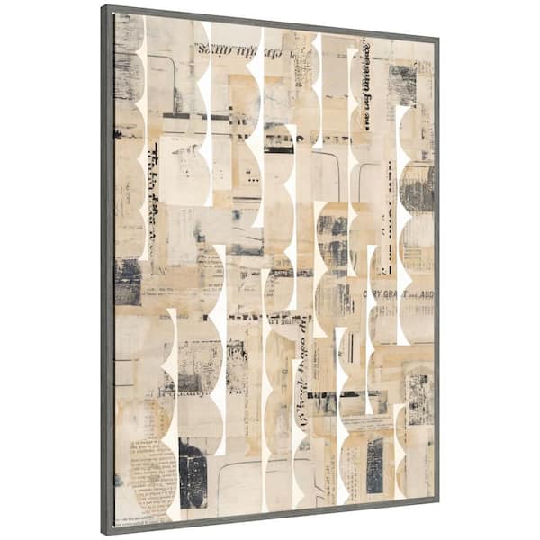 Sylvie "Revolved Half Moon" by Felicia Dadak Abstract Framed Glass Art Print 42 in. x 32 in.