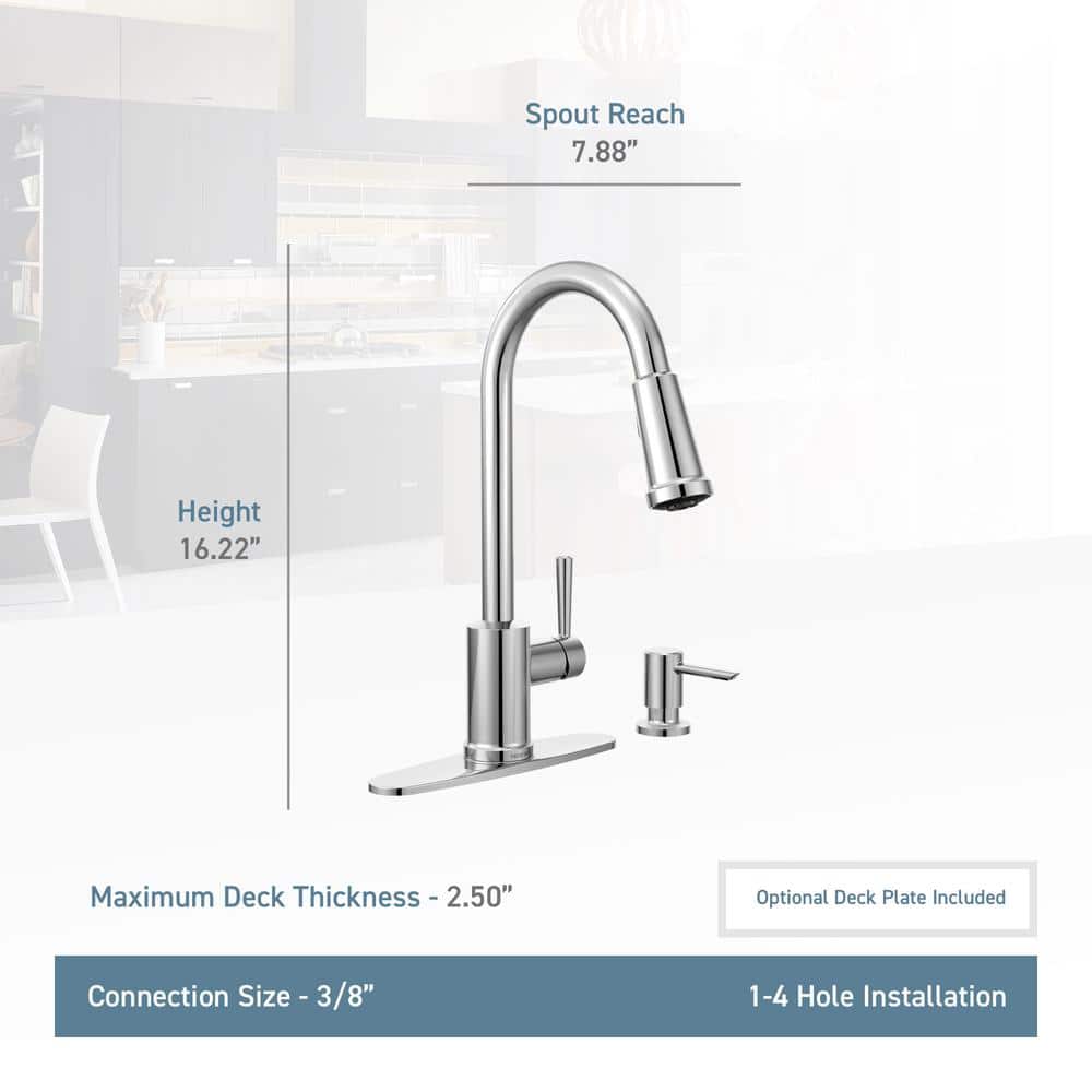 Stainless Steel Pull-Down Kitchen Faucet with Soap Dispenser