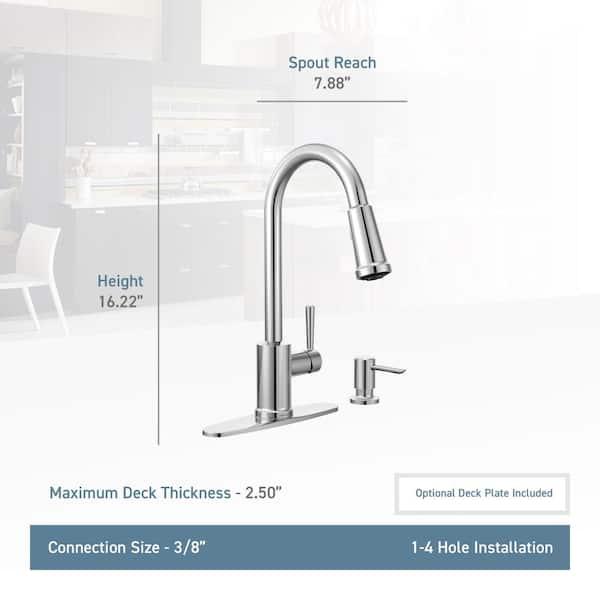 Moen Arlo Spot Resist Stainless 1-Handle Deck-Mount Pull-Down Handle Kitchen Faucet (Deck Plate Included) Moen Arlo Spot Resist Stainless 1-Handle Deck-Mount Pull-Down Handle Kitchen Faucet (Deck Plate Included)