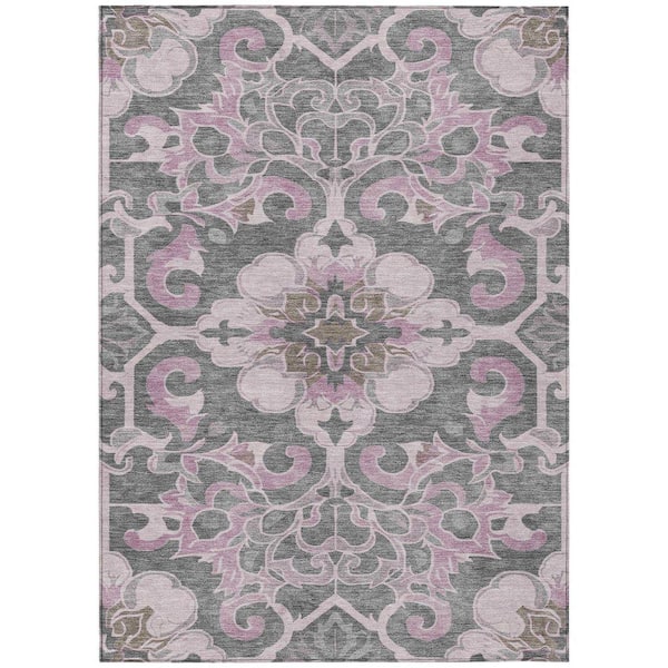 Chantille Machine Washable Indoor/Outdoor Abstract ACN1947 Pink 3 ft. x 4 ft. Area Rug