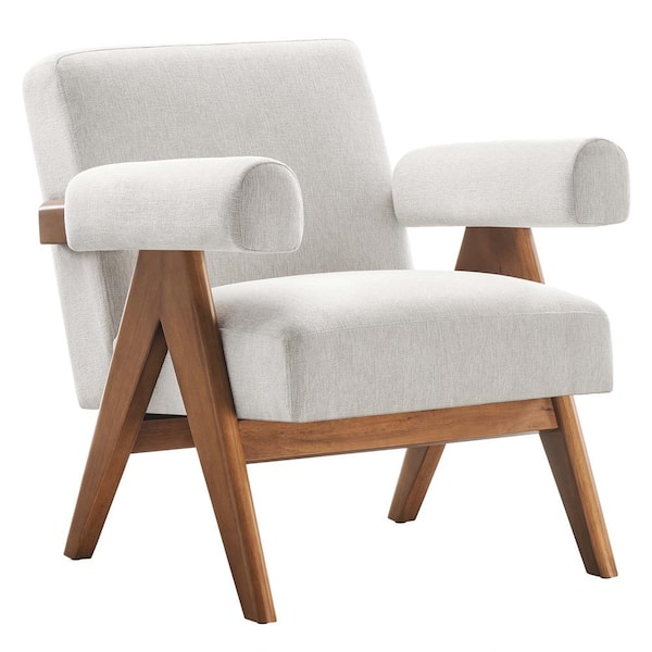 Lyra Fabric Armchair in Ivory Fabric