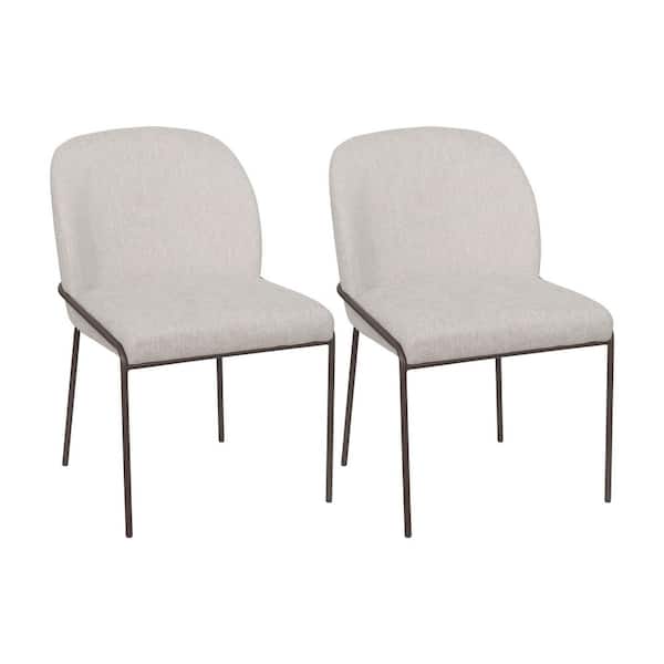 CorLiving Blakeley Light Grey Upholstered High Back Dining Chair, Set of 2