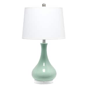 26 .25 in. Aqua Droplet Table Lamp with Fabric Shade