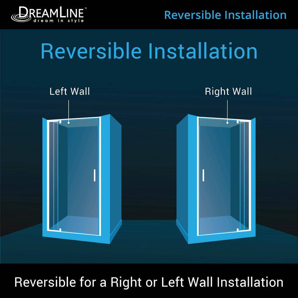 Flex 36" Frameless Chrome Pivot Shower Kit with Clear Glass