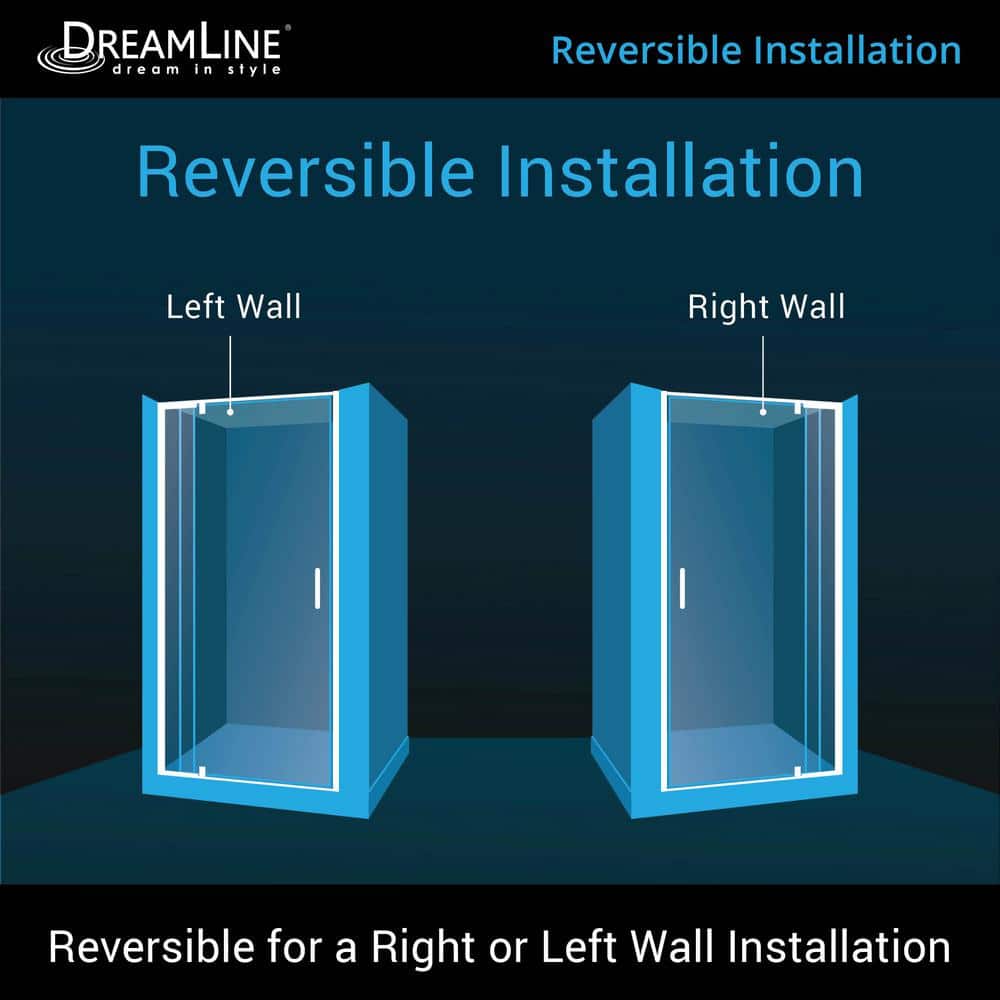 Flex 36" Brushed Nickel Frameless Pivot Shower Kit