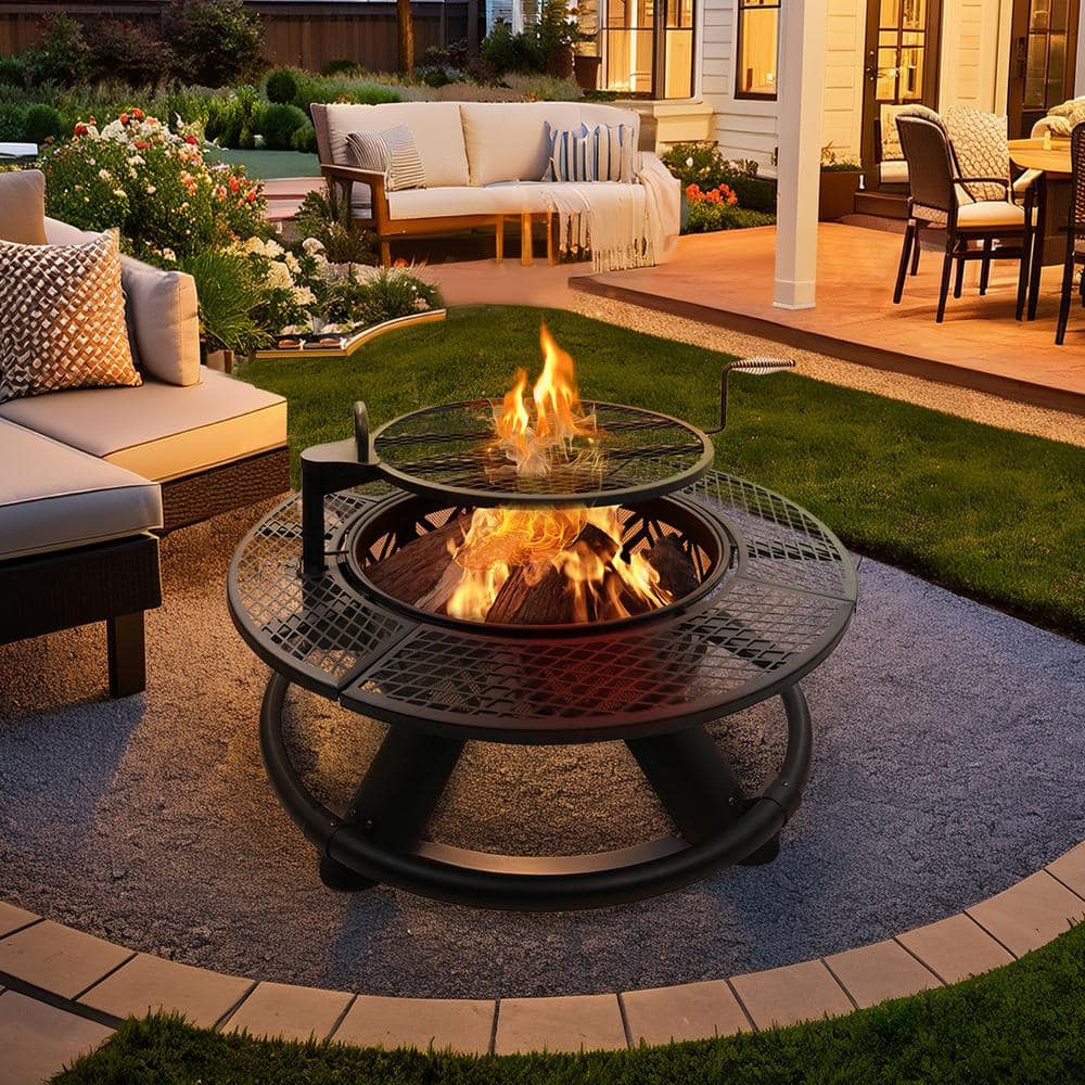 Bestier 47 in. Wood Burning Fire Pit Outdoor Backyard Patio Bestier 47 in. Wood Burning Fire Pit Outdoor Backyard Patio