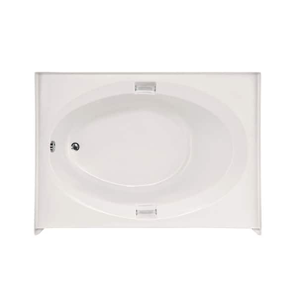 Caneras 60 in. x 42 in. Left Drain Rectangular Soaking Alcove Bath tub in White