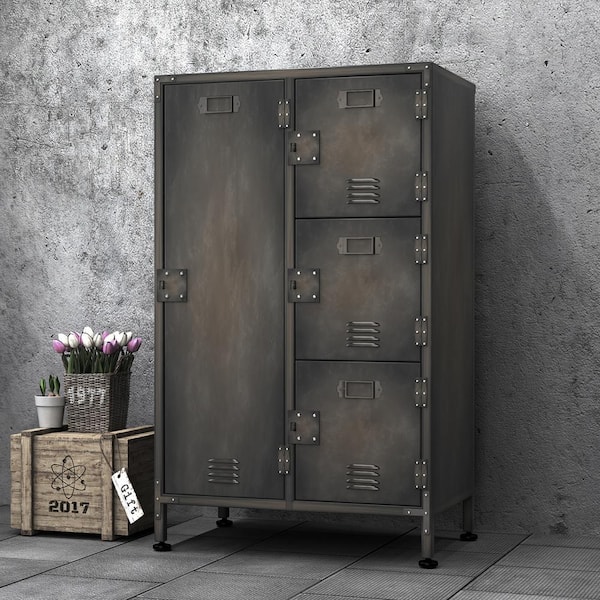 Metal Storage Office Cabinet Cupboard Wardrobe Shelves Locker Steel Multi Doors 