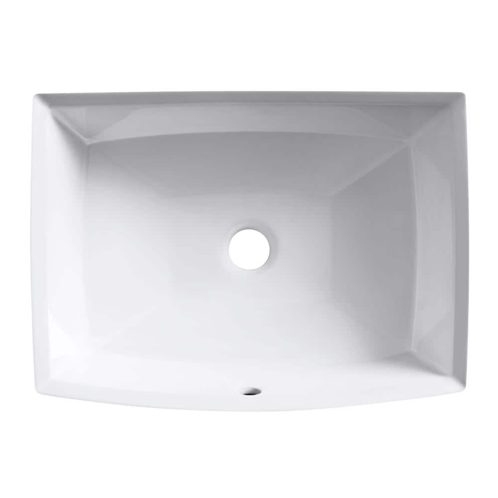 Archer 19-7/8 in. Rectangle Undermount Bathroom Sink in White with Overflow Drain