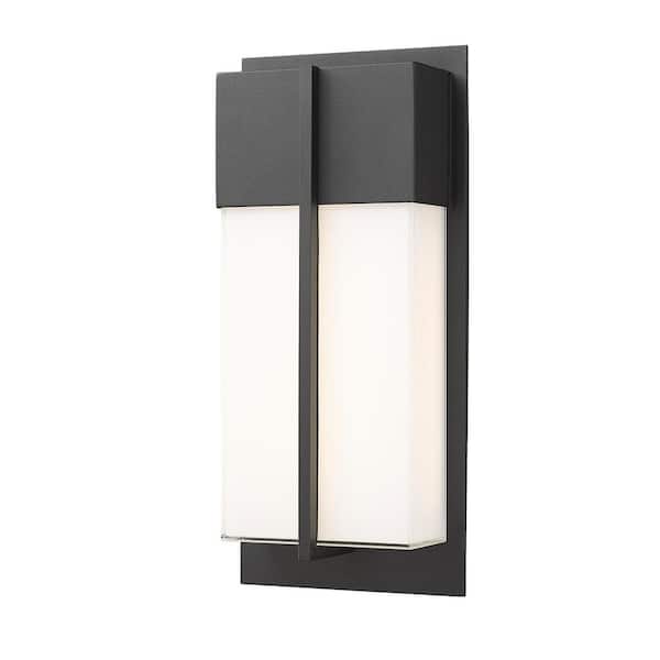 Nyx 13 in. Black Outdoor Hardwired Wall Sconce with no bulbs included