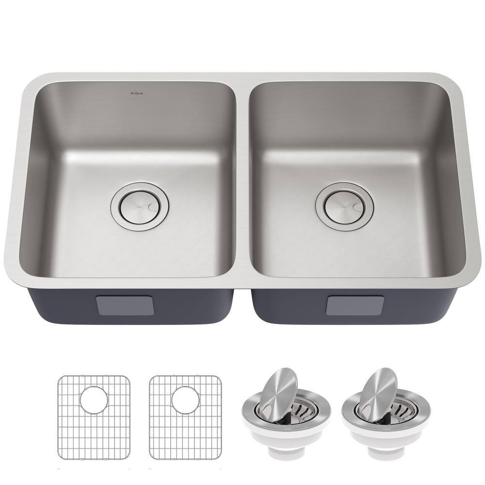 24.75" Stainless Steel Double Bowl Undermount Kitchen Sink